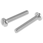 RS PRO Slot Pan Steel Machine Screws DIN 85, M4x25mm
