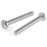 RS PRO Slot Pan Steel Machine Screws DIN 85, M4x30mm