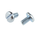 RS PRO Slot Pan Steel Machine Screws DIN 85, M6x10mm