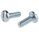 RS PRO Slot Pan Steel Machine Screws DIN 85, M6x16mm