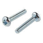 RS PRO Pozidriv Pan Steel Machine Screws DIN 7985Z, M2.5x12mm