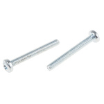 RS PRO Pozidriv Pan Steel Machine Screws DIN 7985Z, M2.5x20mm