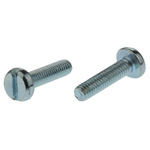 RS PRO Slot Pan Steel Machine Screws DIN 85, M3x12mm