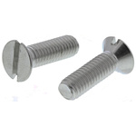 RS PRO Slot Countersunk A4 316 Stainless Steel Machine Screws DIN 963, M6x20mm