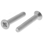 RS PRO Pozidriv Countersunk A4 316 Stainless Steel Machine Screws DIN 965, M4x25mm