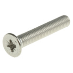 RS PRO Pozidriv Countersunk A4 316 Stainless Steel Machine Screws DIN 965, M5x30mm