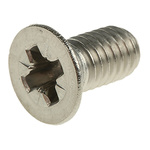 RS PRO Pozidriv Countersunk A4 316 Stainless Steel Machine Screws DIN 965Z, M6x12mm