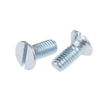 RS PRO Slot Countersunk Steel Machine Screws DIN 963, M2.5x6mm