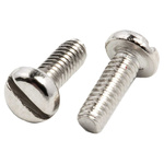 RS PRO Slot Pan Brass Machine Screws DIN 85, M2x6mm