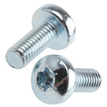 RS PRO Torx Pan Steel Machine Screws, M5x12mm