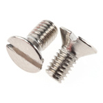 RS PRO Slot Countersunk Brass Machine Screws DIN 963, M3x6mm