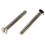 RS PRO Slot Countersunk Brass Machine Screws DIN 963, M3.5x30mm