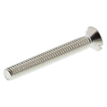 RS PRO Slot Countersunk Brass Machine Screws DIN 963, M4x30mm