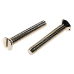 RS PRO Slot Countersunk Brass Machine Screw DIN 963, M6x40mm