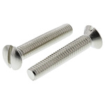 RS PRO Slot Raised (Countersunk) Brass Machine Screws DIN 964, M3.5x20mm