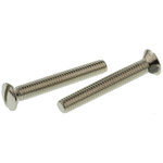 RS PRO Slot Raised (Countersunk) Brass Machine Screws DIN 964, M3.5x25mm