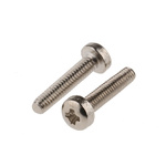 RS PRO Cross Pan Brass Machine Screws DIN 7985, M2.5x12mm