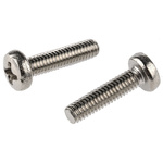 RS PRO Pozidriv Pan Brass Machine Screws DIN 7985, M4x16mm