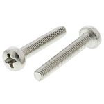 RS PRO Pozidriv Pan Brass Machine Screws DIN 7985, M4x25mm