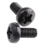 RS PRO Pozidriv Pan Steel Machine Screws DIN 7985, M6x12mm