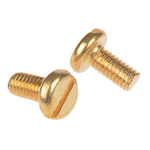 RS PRO Slot Pan Brass Machine Screws DIN 85, M3x6mm