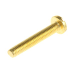 RS PRO Slot Pan Brass Machine Screws DIN 85, M4x25mm
