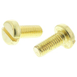 RS PRO Slot Pan Brass Machine Screws DIN 85, M5x12mm