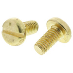 RS PRO Slot Pan Brass Machine Screws DIN 85, M6x12mm