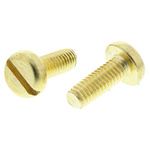 RS PRO Slot Pan Brass Machine Screws DIN 85, M6x16mm
