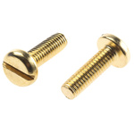 RS PRO Slot Pan Brass Machine Screws DIN 85, M6x20mm