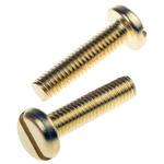 RS PRO Slot Pan Brass Machine Screws DIN 85, M6x25mm
