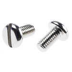 RS PRO Slot Pan Brass Machine Screws DIN 85, M6x12mm