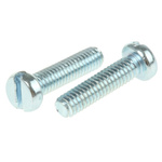 RS PRO Slot  Cheese Head Steel Machine Screws DIN 84, M2.5x10mm