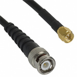 Cinch Connectors Male SMA to Male BNC RG-58 Coaxial Cable, 50 Ω, 415