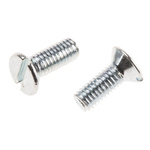 RS PRO Slot Countersunk Steel Machine Screws DIN 963, M3x8mm