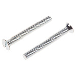 RS PRO Slot Countersunk Steel Machine Screws DIN 963, M3x25mm