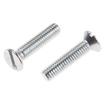 RS PRO Slot Countersunk Steel Machine Screws DIN 963, M3.5x16mm