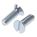 RS PRO Slot Countersunk Steel Machine Screws DIN 963, M3.5x10mm