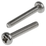 RS PRO Pozidriv Pan A2 304 Stainless Steel Machine Screws DIN 7985, M2.5x16mm