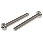 RS PRO Pozidriv Pan A2 304 Stainless Steel Machine Screws DIN 7985, M5x40mm