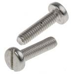 RS PRO Slot Pan A2 304 Stainless Steel Machine Screws DIN 85, M2.5x10mm