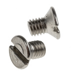 RS PRO Slot Countersunk A2 304 Stainless Steel Machine Screws DIN 963, M3x5mm