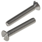 RS PRO Slot Countersunk A2 304 Stainless Steel Machine Screws DIN 963, M3x20mm