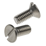 RS PRO Slot Countersunk A2 304 Stainless Steel Machine Screws DIN 963, M4x10mm