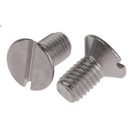 RS PRO Slot Countersunk A2 304 Stainless Steel Machine Screws DIN 963, M5x10mm