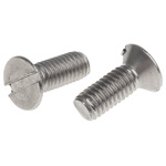 RS PRO Slot Countersunk A2 304 Stainless Steel Machine Screws DIN 963, M6x16mm