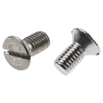 RS PRO Slot Countersunk A2 304 Stainless Steel Machine Screws DIN 963, M8x16mm