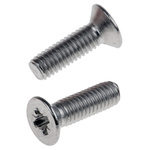 RS PRO Pozidriv Countersunk A2 304 Stainless Steel Machine Screws DIN 965Z, M3x10mm