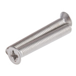 RS PRO Pozidriv Countersunk A2 304 Stainless Steel Machine Screws DIN 965Z, M6x45mm