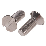 RS PRO Slot Countersunk A4 316 Stainless Steel Machine Screws DIN 963, M3x8mm